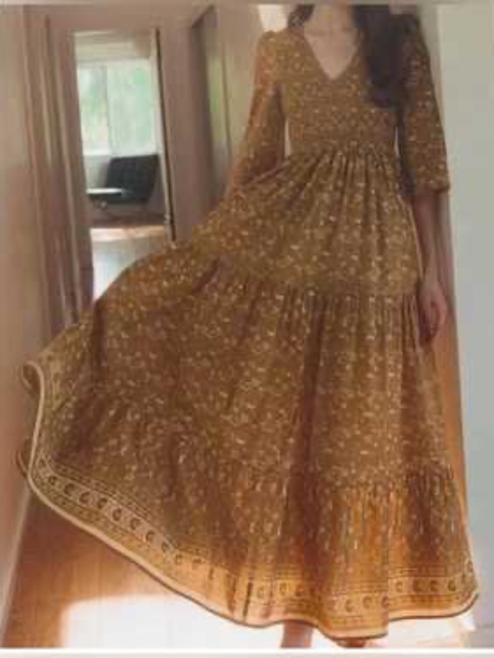 Christy Dawn basil dress, EUC
